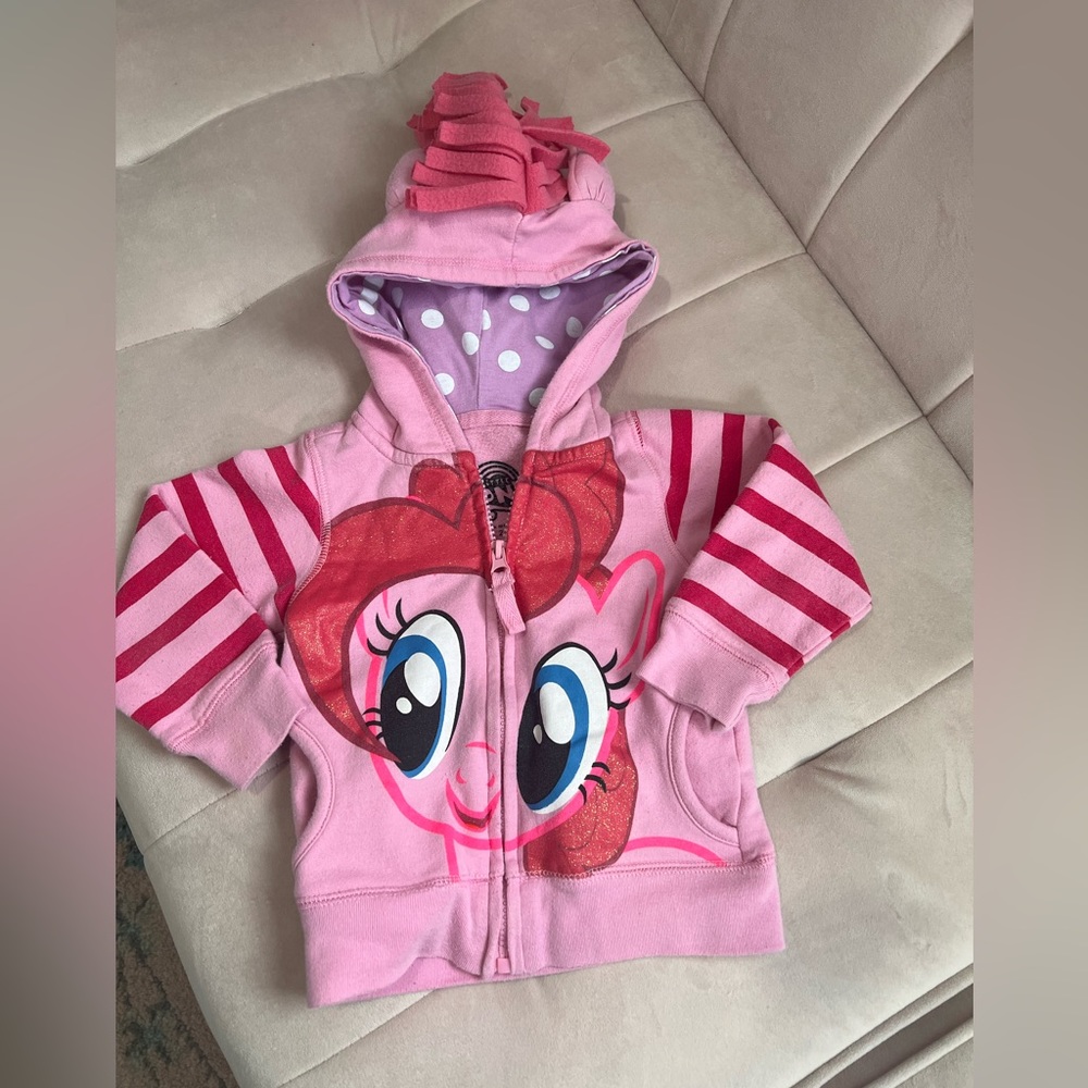2T My Little Pony Pinkie Pie zip up sweatshirt  with hood